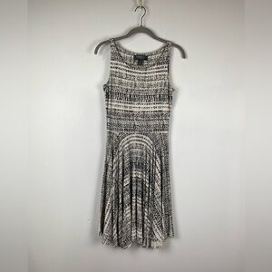 Coercion Black and White Sleeveless Static Print Dress, Size Small